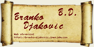 Branko Đaković vizit kartica